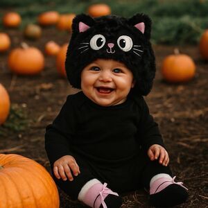 Little Me Black Cat Hat & Booties Set 0–6M Baby Halloween Gift NWT 🎃